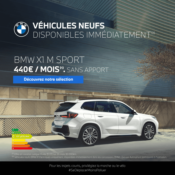 BMW X1 à 440€/mois - Jusqu'au 31 aout 2026