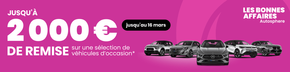 Portes ouvertes : jusqu'à 2000€ de remise sur une sélection de voitures d'occasion 