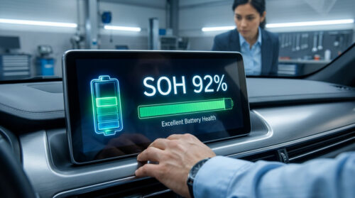 Car infotainment screen shows 